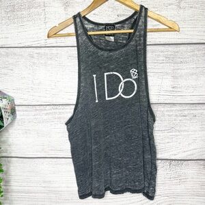 Modern Lux “I Do” Gray Bride-To-Be Tank Top Size Large Bachelorette Party Bridal